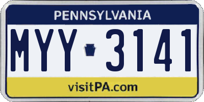 PA license plate MYY3141