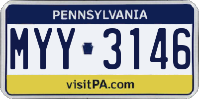 PA license plate MYY3146