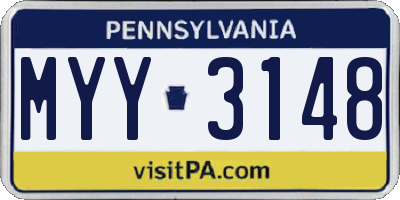 PA license plate MYY3148