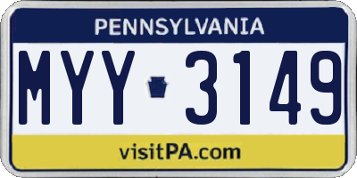 PA license plate MYY3149