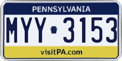 PA license plate MYY3153