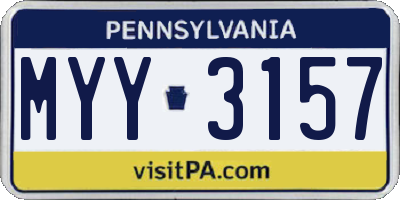 PA license plate MYY3157