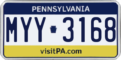 PA license plate MYY3168