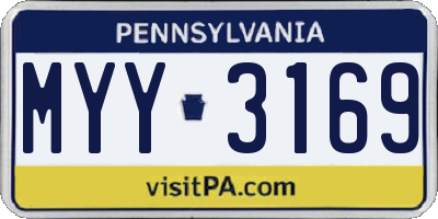 PA license plate MYY3169