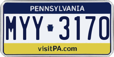PA license plate MYY3170