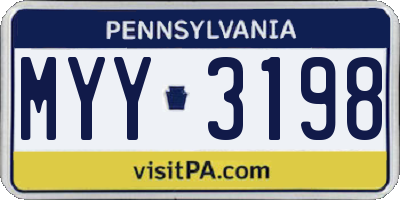 PA license plate MYY3198