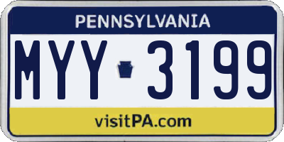 PA license plate MYY3199