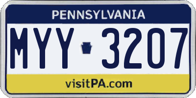 PA license plate MYY3207