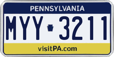 PA license plate MYY3211