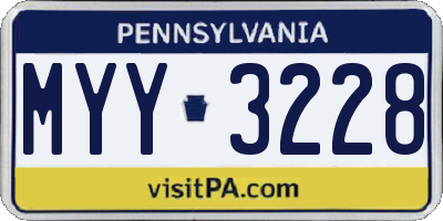 PA license plate MYY3228