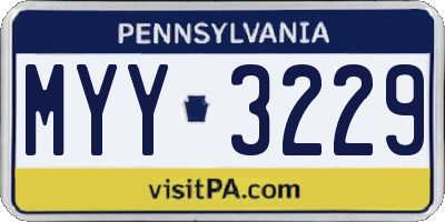 PA license plate MYY3229