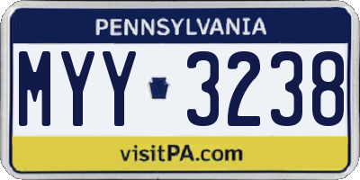 PA license plate MYY3238