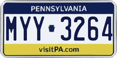PA license plate MYY3264
