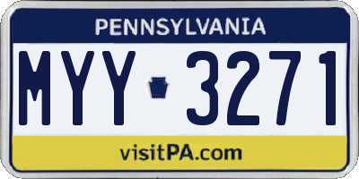 PA license plate MYY3271