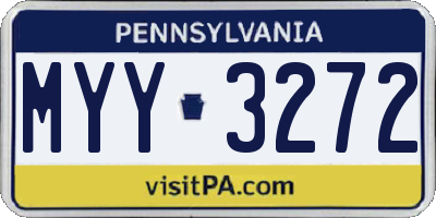 PA license plate MYY3272