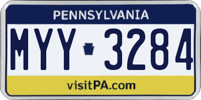 PA license plate MYY3284