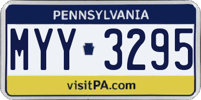 PA license plate MYY3295