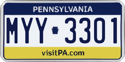 PA license plate MYY3301