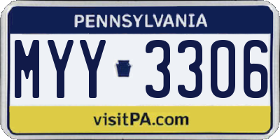 PA license plate MYY3306