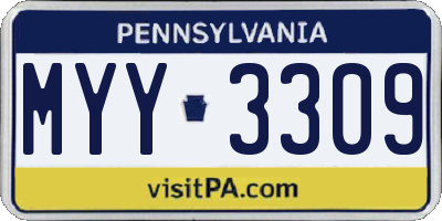 PA license plate MYY3309