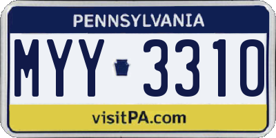 PA license plate MYY3310