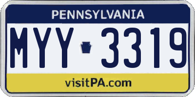 PA license plate MYY3319