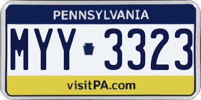 PA license plate MYY3323