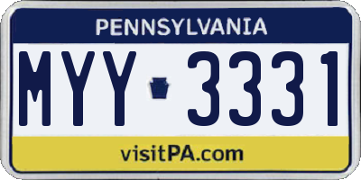 PA license plate MYY3331