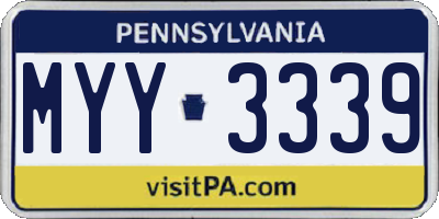 PA license plate MYY3339
