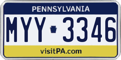 PA license plate MYY3346
