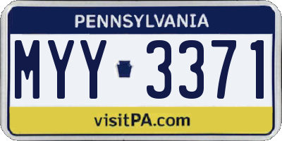PA license plate MYY3371