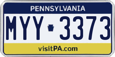 PA license plate MYY3373
