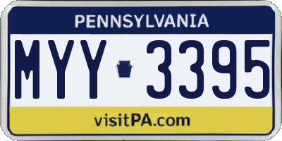 PA license plate MYY3395