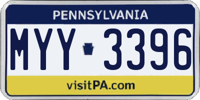 PA license plate MYY3396