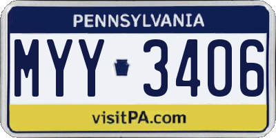 PA license plate MYY3406