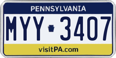 PA license plate MYY3407