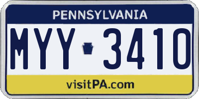PA license plate MYY3410