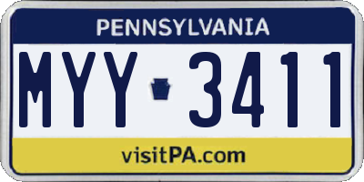 PA license plate MYY3411