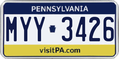 PA license plate MYY3426