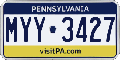 PA license plate MYY3427
