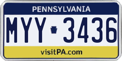 PA license plate MYY3436