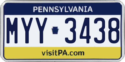 PA license plate MYY3438