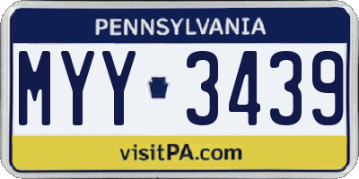 PA license plate MYY3439