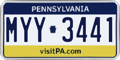 PA license plate MYY3441