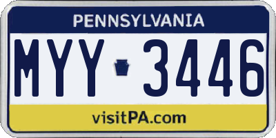 PA license plate MYY3446