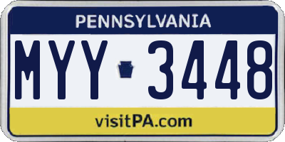 PA license plate MYY3448