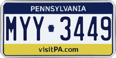 PA license plate MYY3449