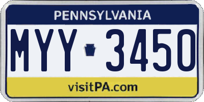 PA license plate MYY3450