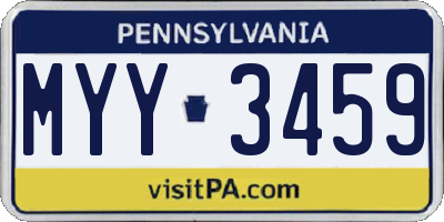 PA license plate MYY3459