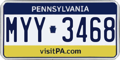 PA license plate MYY3468